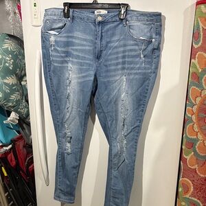 Mudd Women's Light Blue Distressed Skinny Jeans